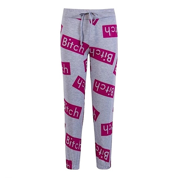 Grey & pink b!tch sweatpants - Picture 6 of 6